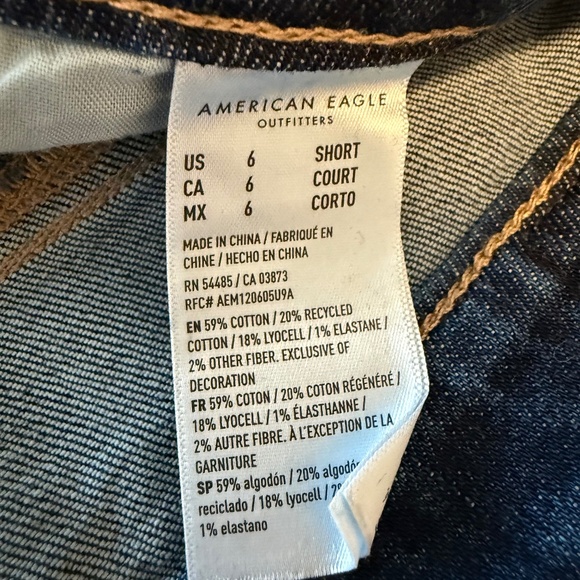 American Eagle Super High Rise Baggy Wide Leg Jeans 6 Short - Picture 2 of 7